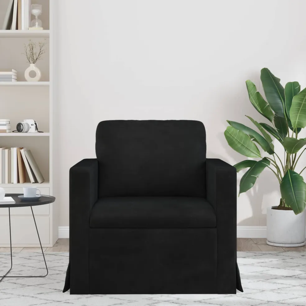 vidaXL Bank Zwart 78 x 78 x 80 cm Fluweel