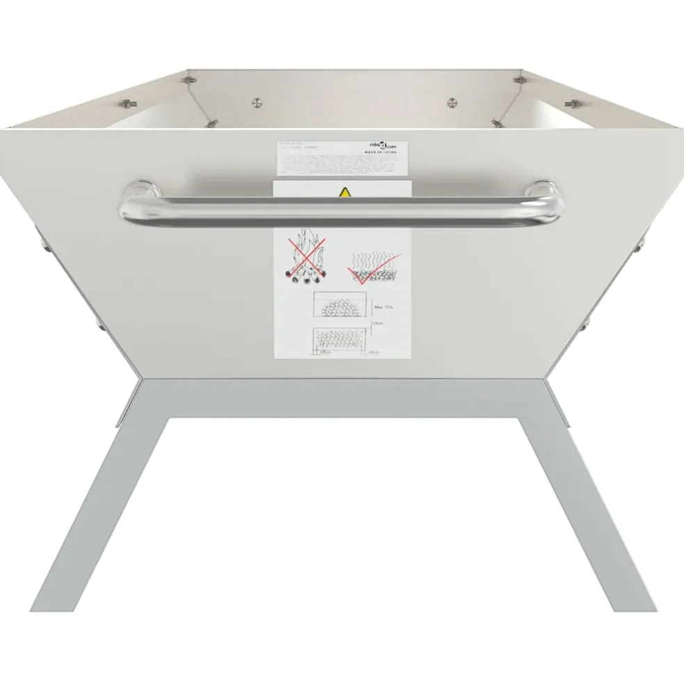 vidaXL Barbecueplaat 158x42x31 cm roestvrij staal zilverkleurig