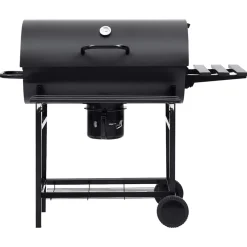 vidaXL Barbecuevat met wielen en schappen 115x85x95 cm staal zwart