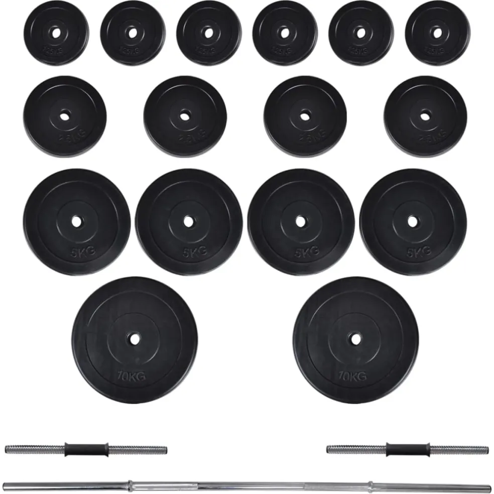 vidaXL Barbell- en dumbbellset 60,5 kg