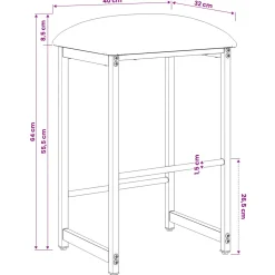 vidaXL Barkruk Donkergroen 40 x 32 x 64 cm Bewerkt hout