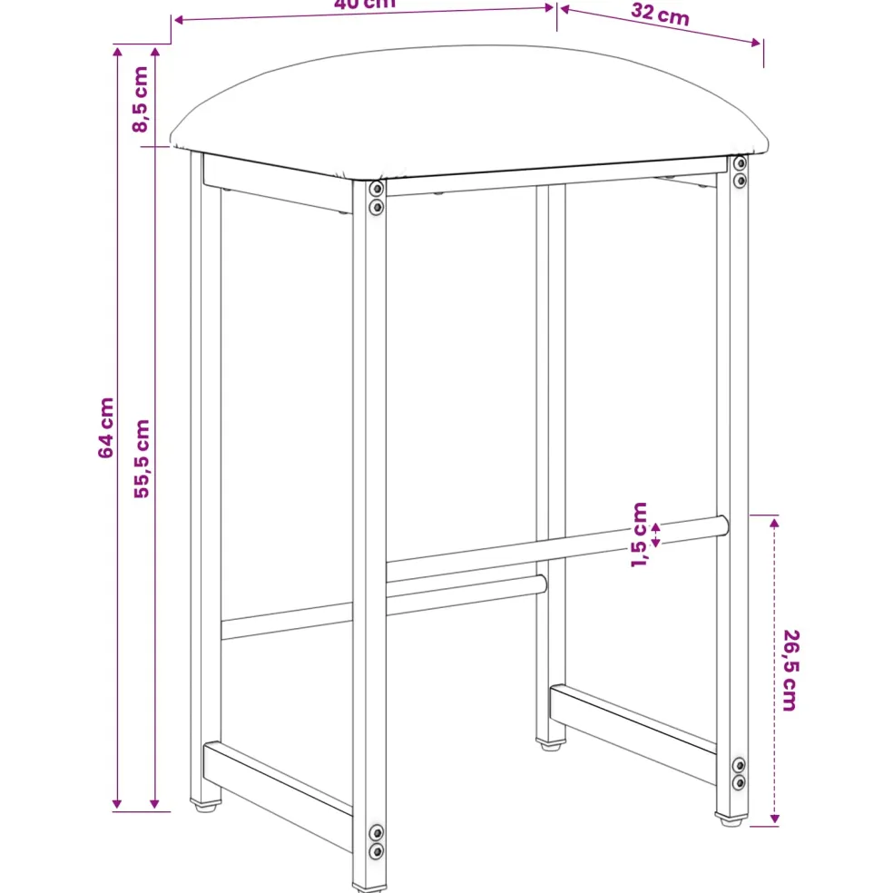 vidaXL Barkruk Donkergroen 40 x 32 x 64 cm Bewerkt hout