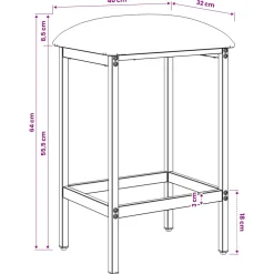 vidaXL Barkruk Donkergroen 40 x 32 x 64 cm Bewerkt hout