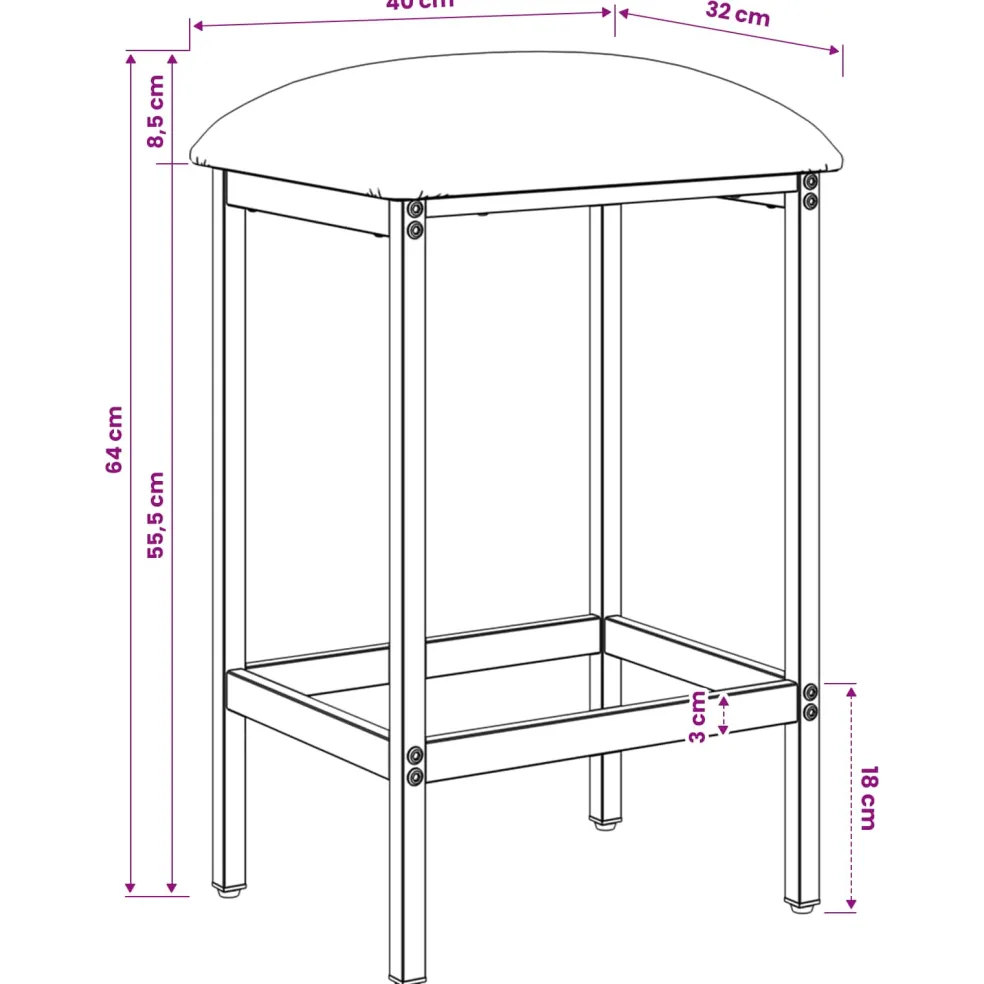 vidaXL Barkruk Donkergroen 40 x 32 x 64 cm Bewerkt hout