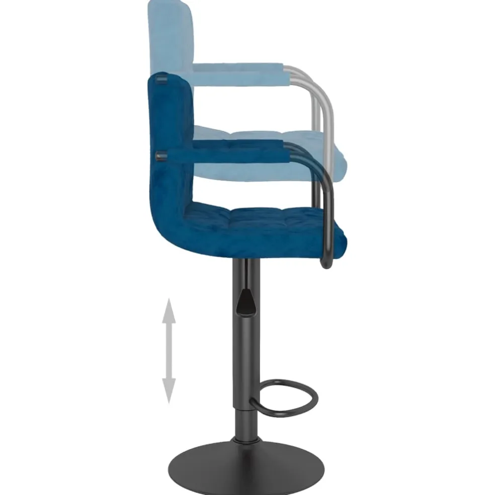 vidaXL Barkruk fluweel blauw