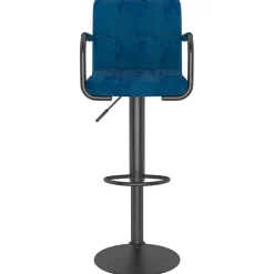 vidaXL Barkruk fluweel blauw