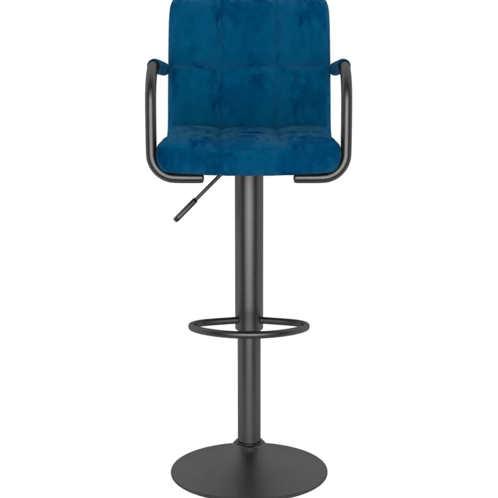 vidaXL Barkruk fluweel blauw