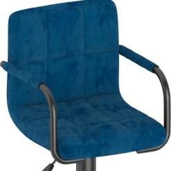 vidaXL Barkruk fluweel blauw