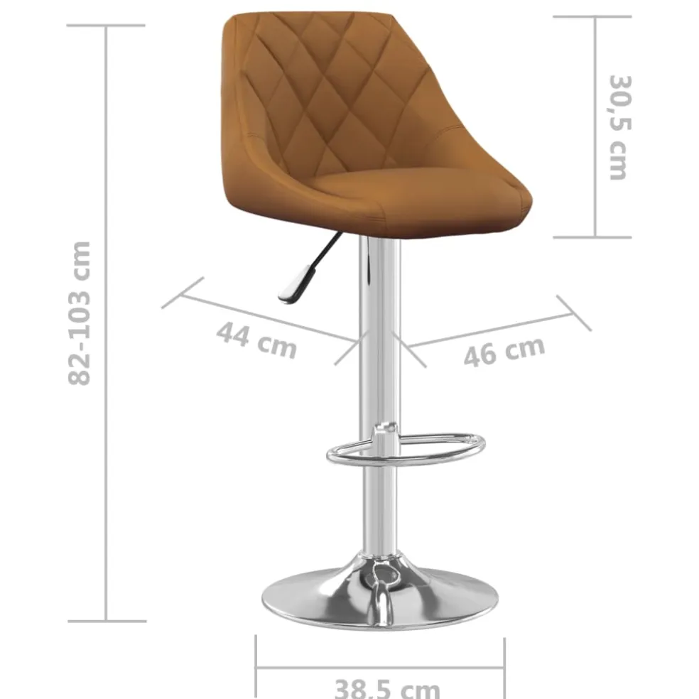 vidaXL Barkruk fluweel bruin