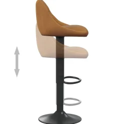 vidaXL Barkruk fluweel bruin
