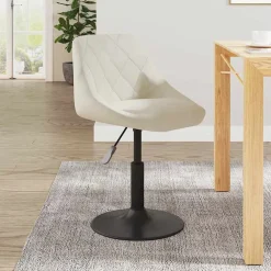 vidaXL Barkruk fluweel crèmekleurig