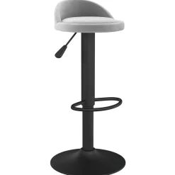 vidaXL Barkruk fluweel lichtgrijs
