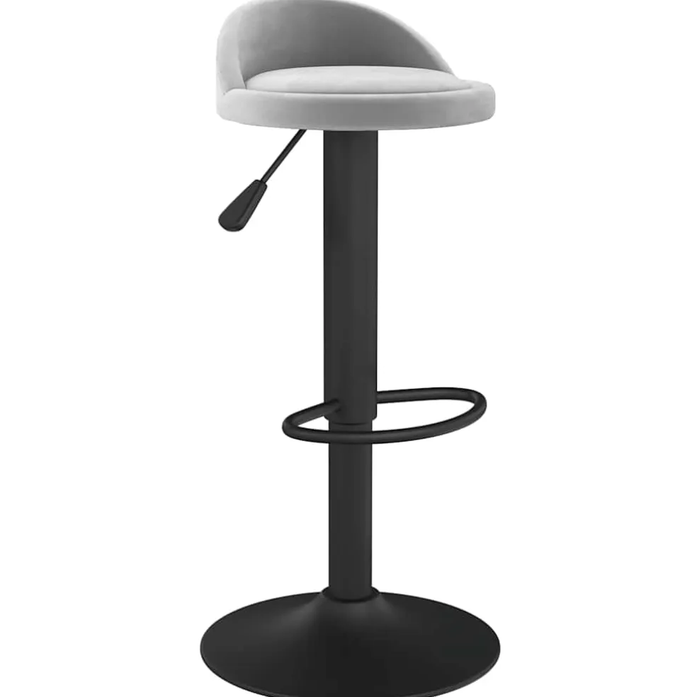 vidaXL Barkruk fluweel lichtgrijs