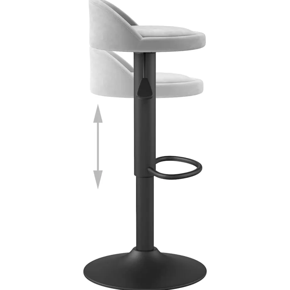 vidaXL Barkruk fluweel lichtgrijs