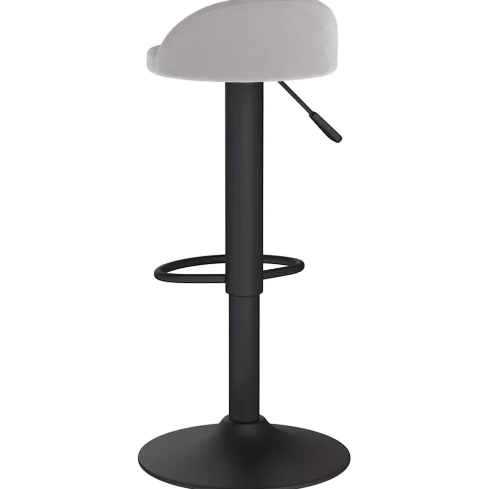 vidaXL Barkruk fluweel lichtgrijs