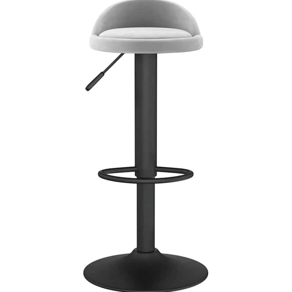 vidaXL Barkruk fluweel lichtgrijs