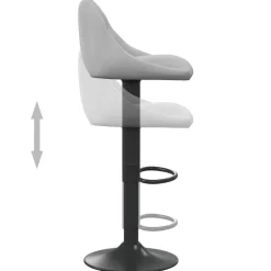 vidaXL Barkruk fluweel lichtgrijs