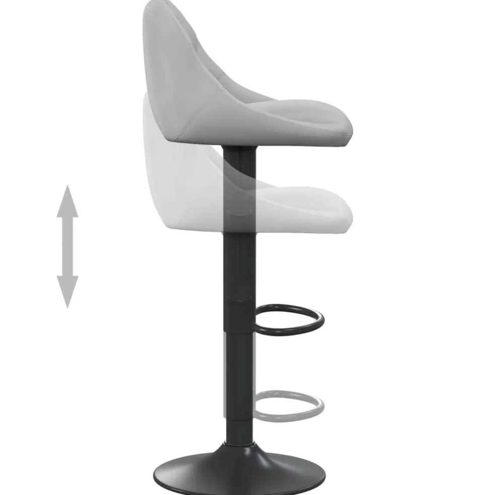 vidaXL Barkruk fluweel lichtgrijs