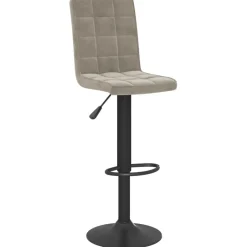 vidaXL Barkruk fluweel lichtgrijs