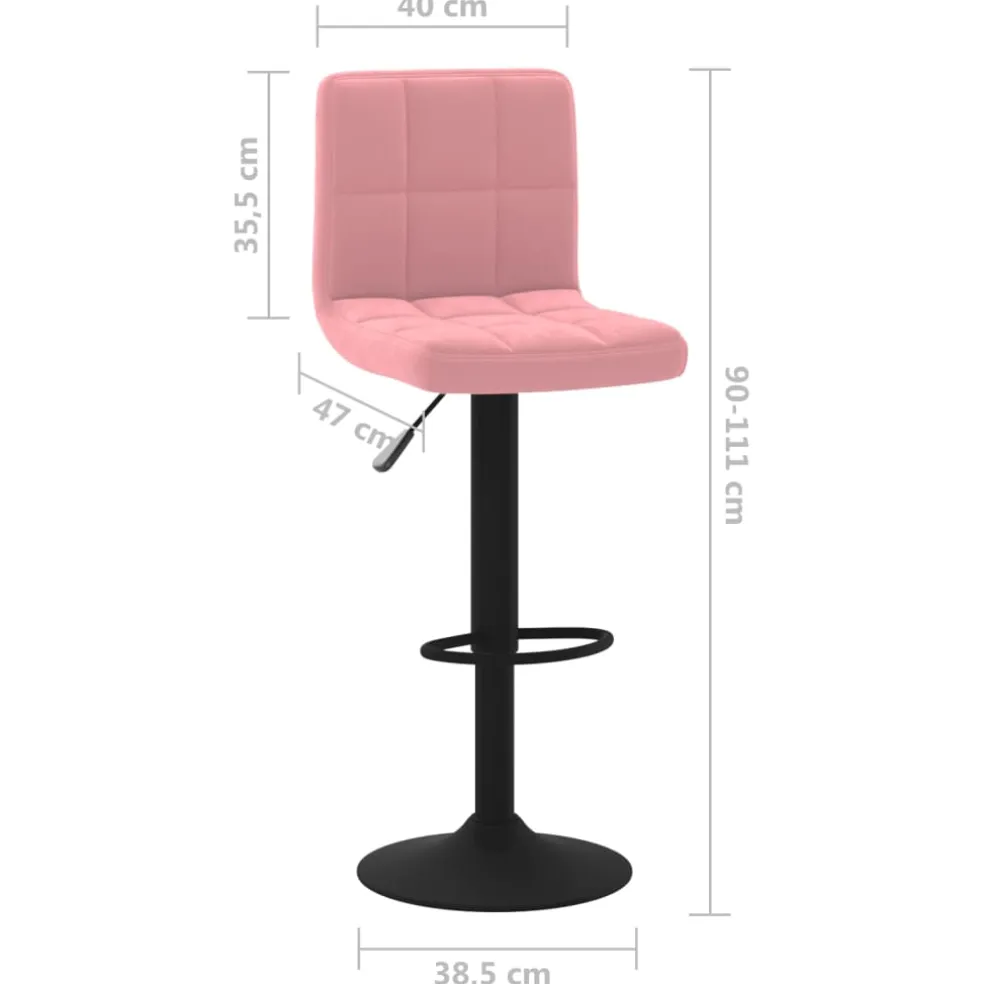vidaXL Barkruk fluweel roze