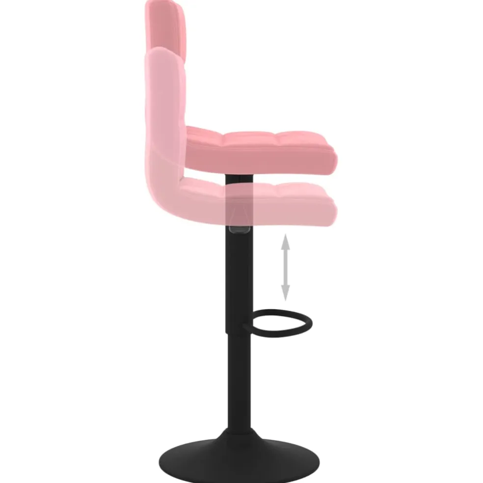 vidaXL Barkruk fluweel roze