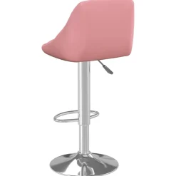 vidaXL Barkruk fluweel roze