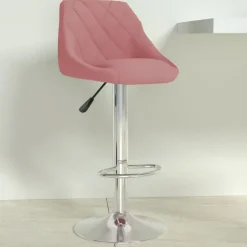 vidaXL Barkruk fluweel roze