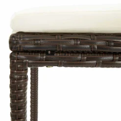 vidaXL Barkrukken met kussens 2 st poly rattan bruin