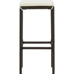 vidaXL Barkrukken met kussens 2 st poly rattan bruin