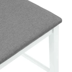 vidaXL Barkrukken met kussens 2 st massief hout rubber wit
