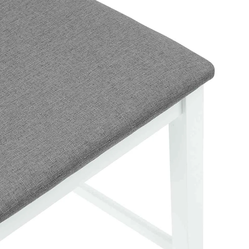 vidaXL Barkrukken met kussens 2 st massief hout rubber wit