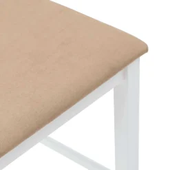 vidaXL Barkrukken met kussens 2 st massief hout rubber wit