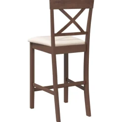 vidaXL Barkrukken met kussens 2 stuks Bruin massief hout rubber