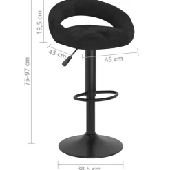 vidaXL Barkrukken 2 st fluweel zwart