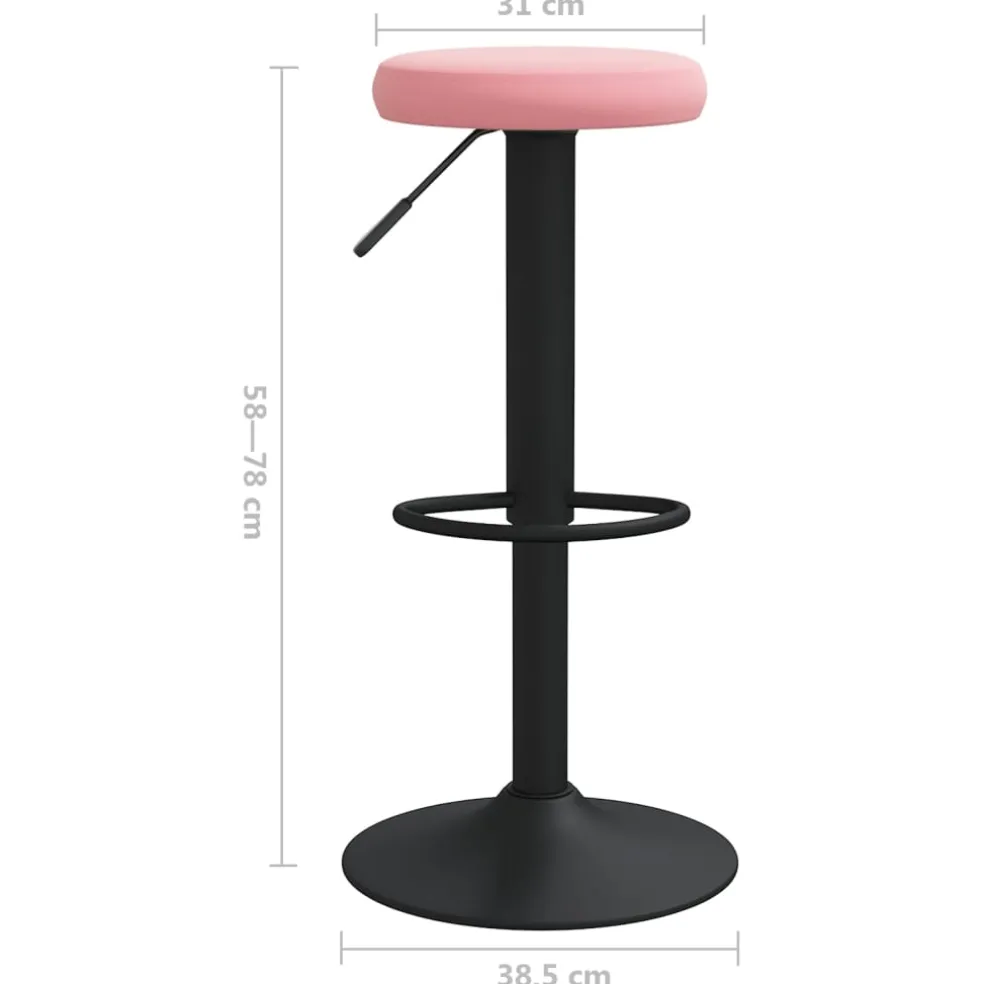 vidaXL Barkrukken 2 st fluweel roze