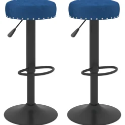 vidaXL Barkrukken 2 st fluweel blauw