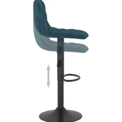 vidaXL Barkrukken 2 st fluweel blauw