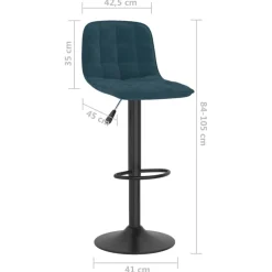 vidaXL Barkrukken 2 st fluweel blauw