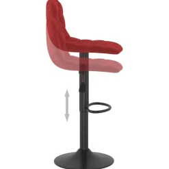 vidaXL Barkrukken 2 st fluweel wijnrood