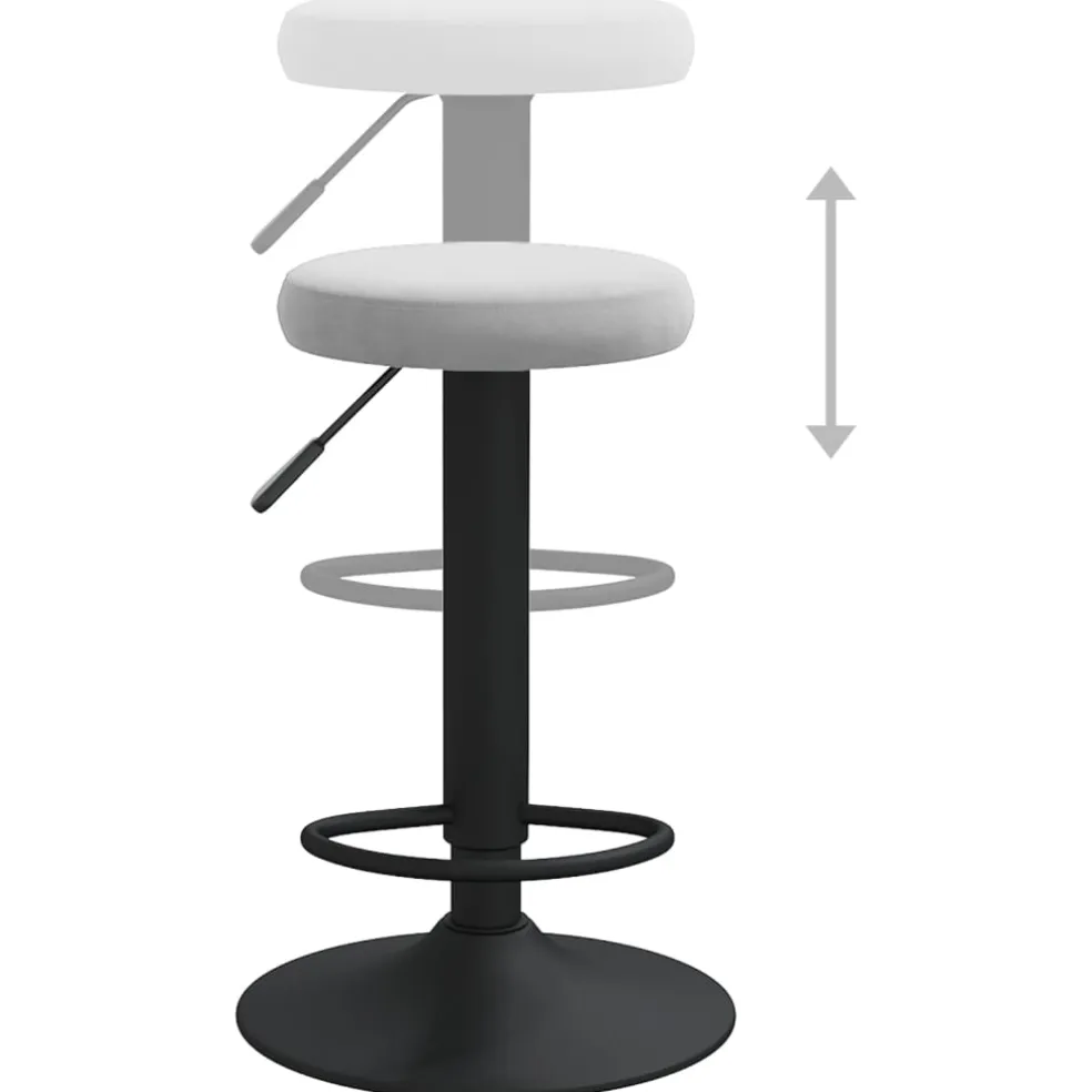 vidaXL Barkrukken 2 st fluweel lichtgrijs