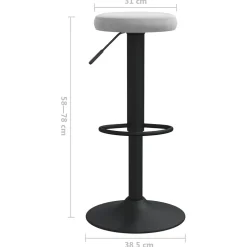 vidaXL Barkrukken 2 st fluweel lichtgrijs