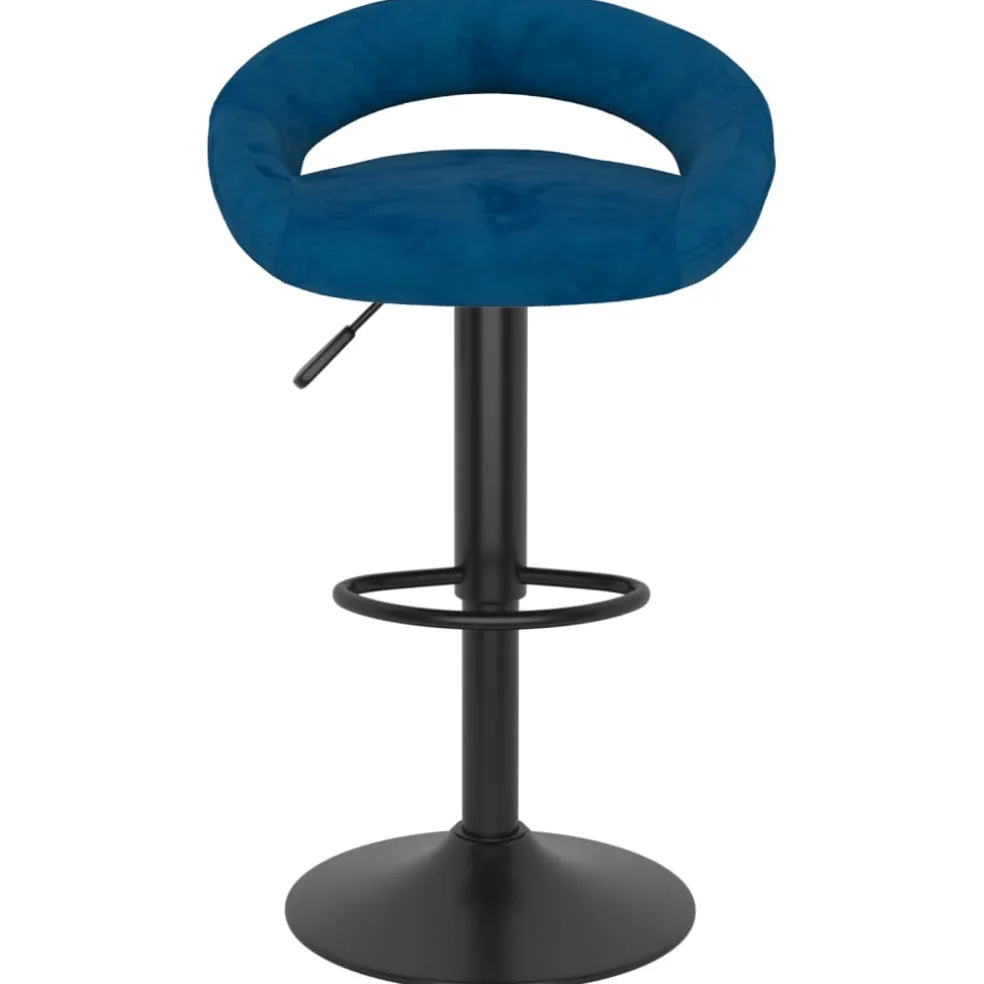 vidaXL Barkrukken 2 st fluweel blauw