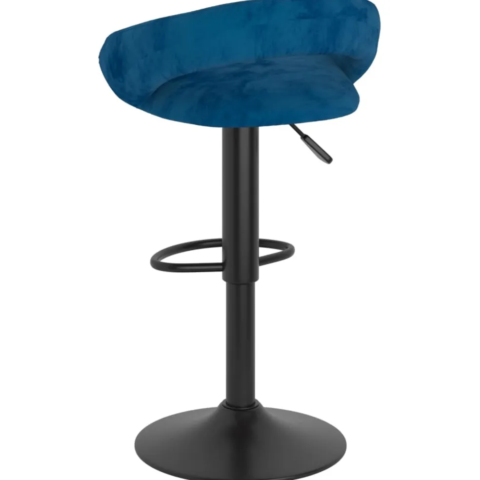 vidaXL Barkrukken 2 st fluweel blauw