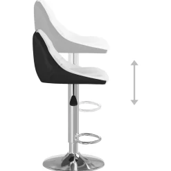 vidaXL Barkrukken 2 st kunstleer wit en zwart