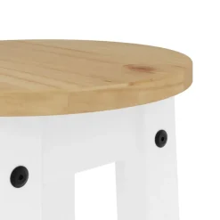 vidaXL Barkrukken 2 st massief grenenhout wit