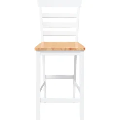 vidaXL Barkrukken 2 st massief hout rubber wit