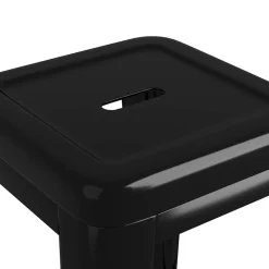 vidaXL Barkrukken 2 st stapelbaar metaal zwart