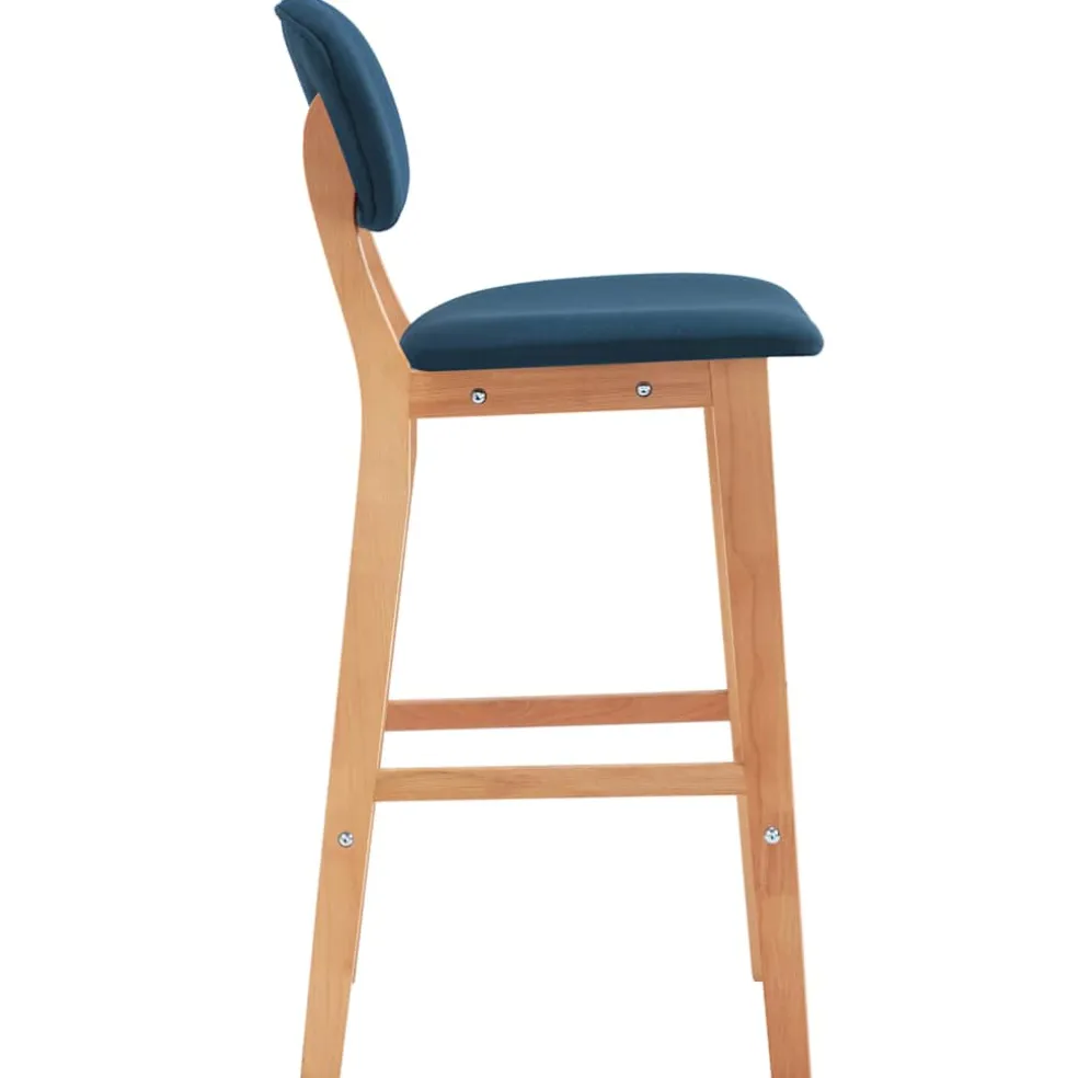 vidaXL Barkrukken 2 st stof blauw