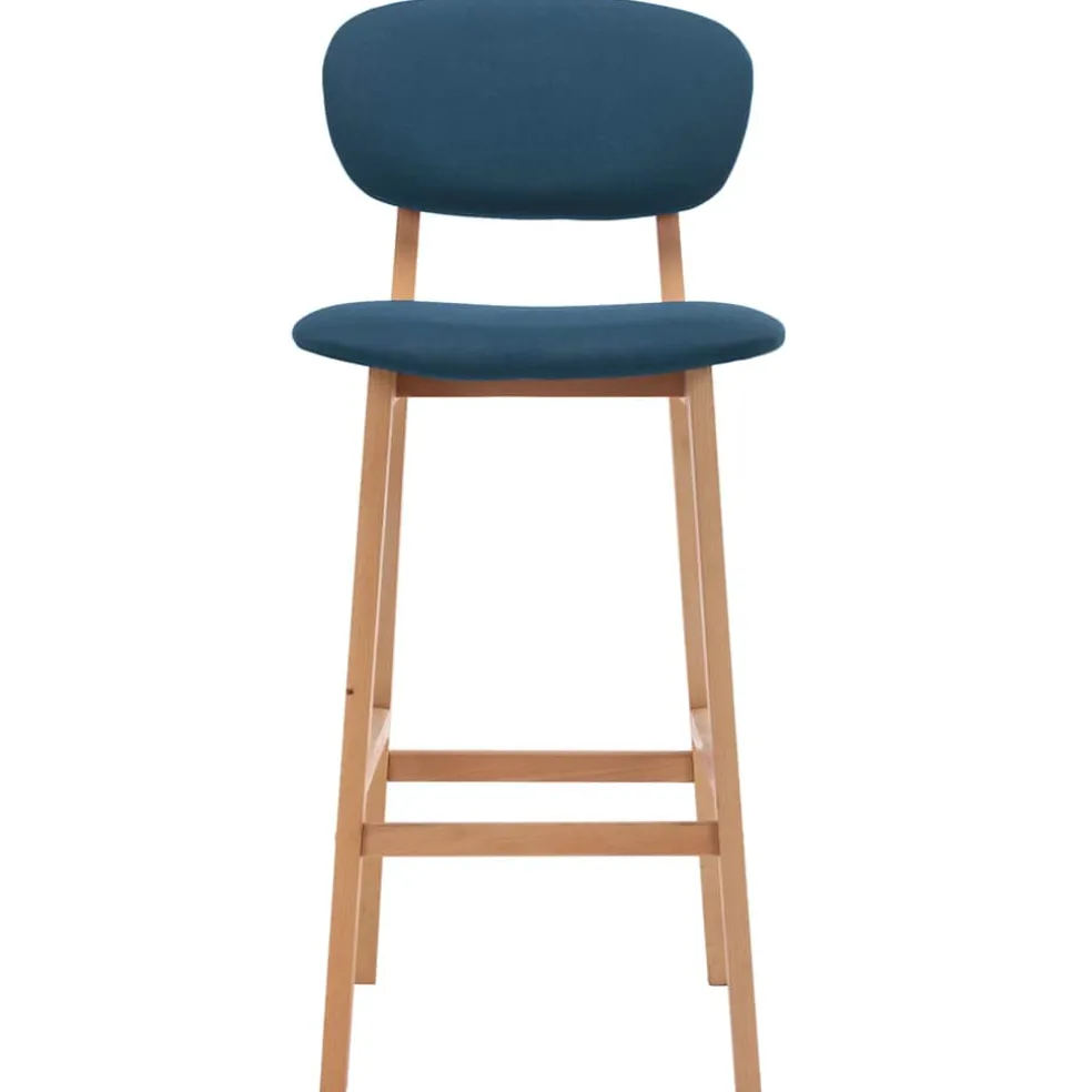 vidaXL Barkrukken 2 st stof blauw
