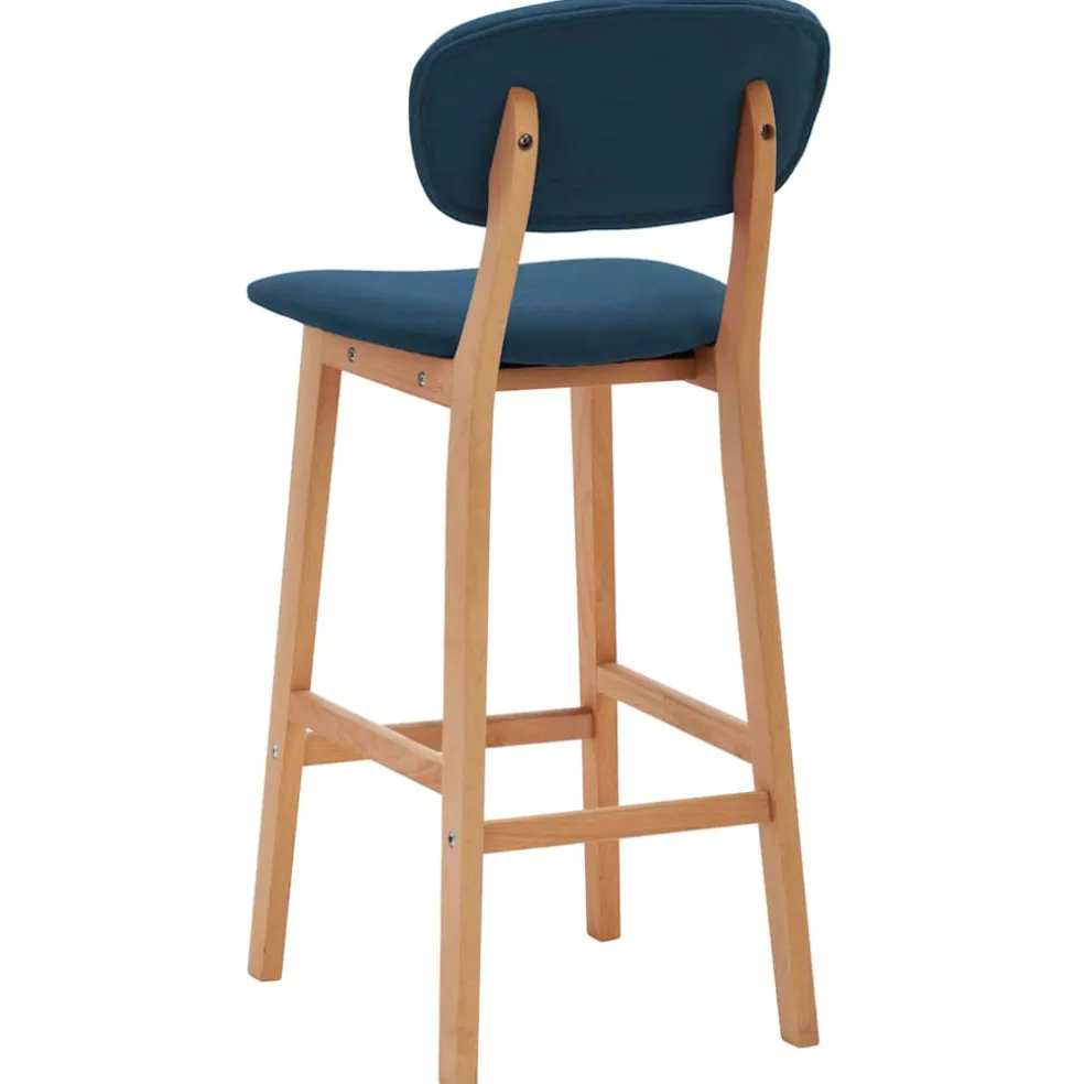 vidaXL Barkrukken 2 st stof blauw